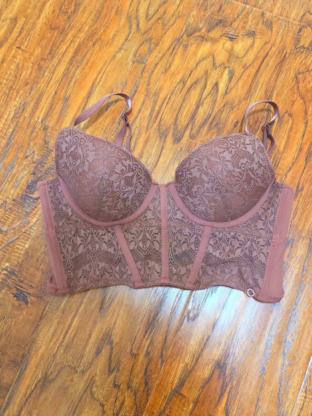 Danskin Lace Bustier Bra Corset Bralette